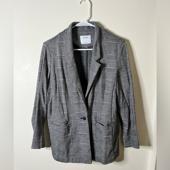 Old Navy Women's Size M Soft Cotton Plaid Blazer Work Career - Picture 1 of 4